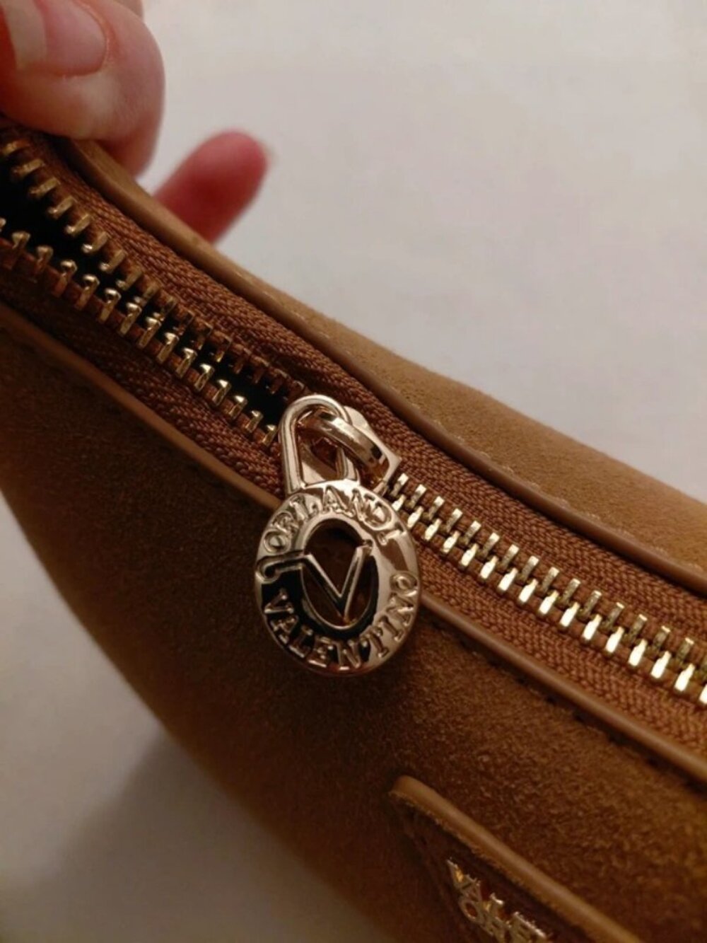 Valentino Orlandi Tan Synthetic Suede Bag (VOSB-028)